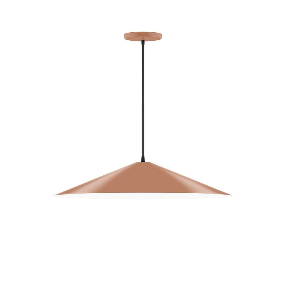 Montclair Lightworks PEB429-19-C21 24" Axis Shallow Cone Pendant, White Cord With Canopy, Terracotta